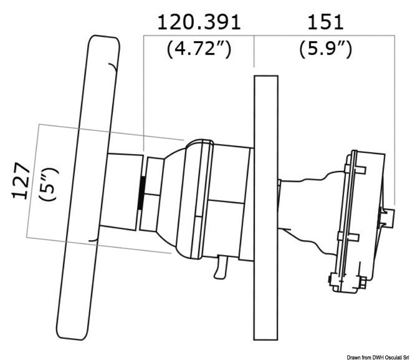 Ultraflex Single rotary steering system T101 - foto originale Osculati Srl