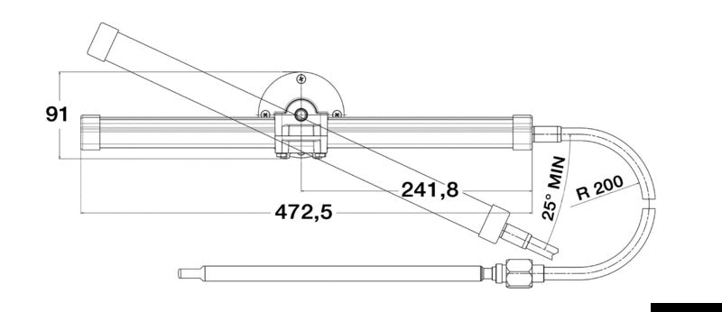 Ultraflex TM87O straighline steering system 18' - foto originale Osculati Srl