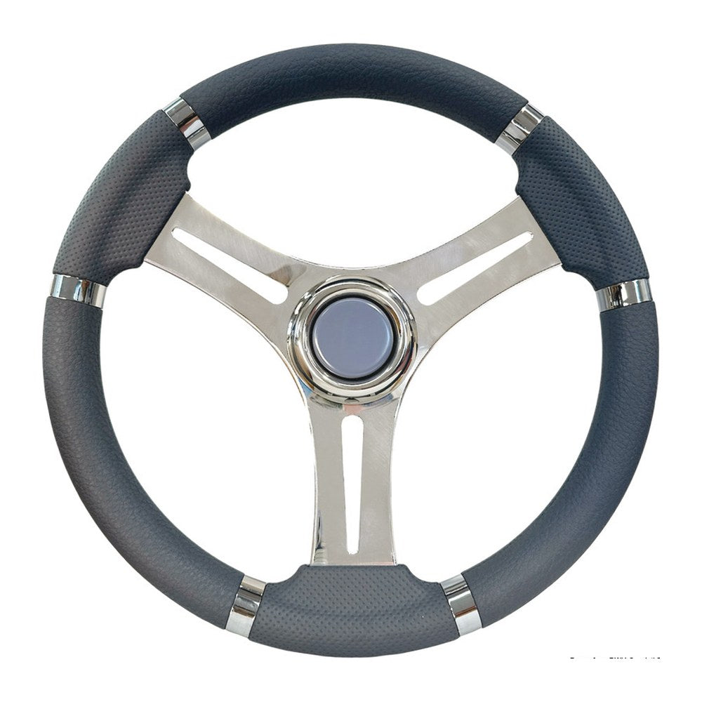 B soft polyurethane steering wheel grey/SS 350mm - foto originale Osculati Srl