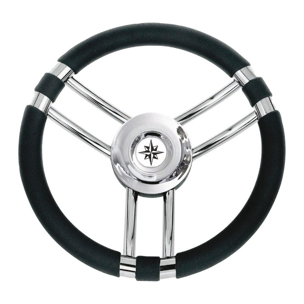 C soft polyurethane steering wheel black/SS 350 mm - foto originale Osculati Srl