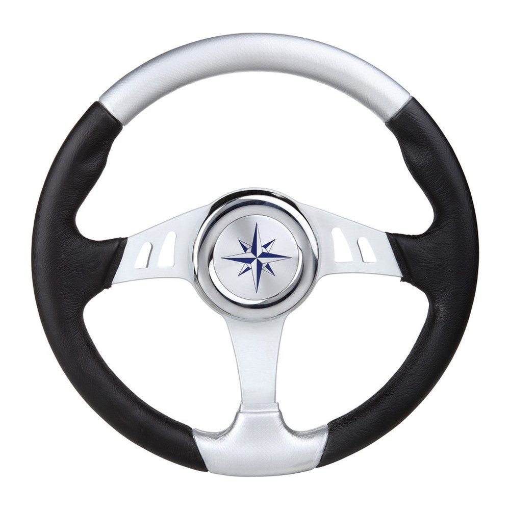 Steering wheel black/silver 350 mm - foto originale Osculati Srl