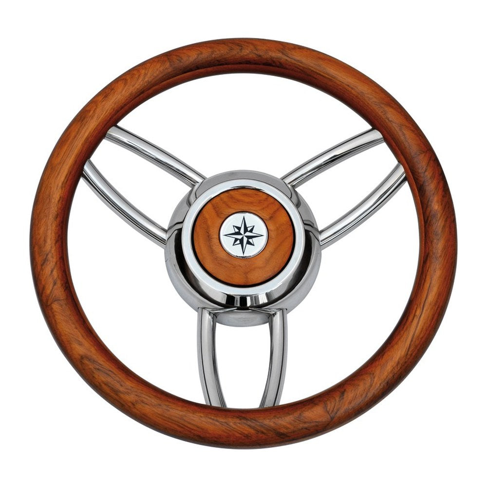 Blitz steering wheel w/matt teak outer ring - foto originale Osculati Srl