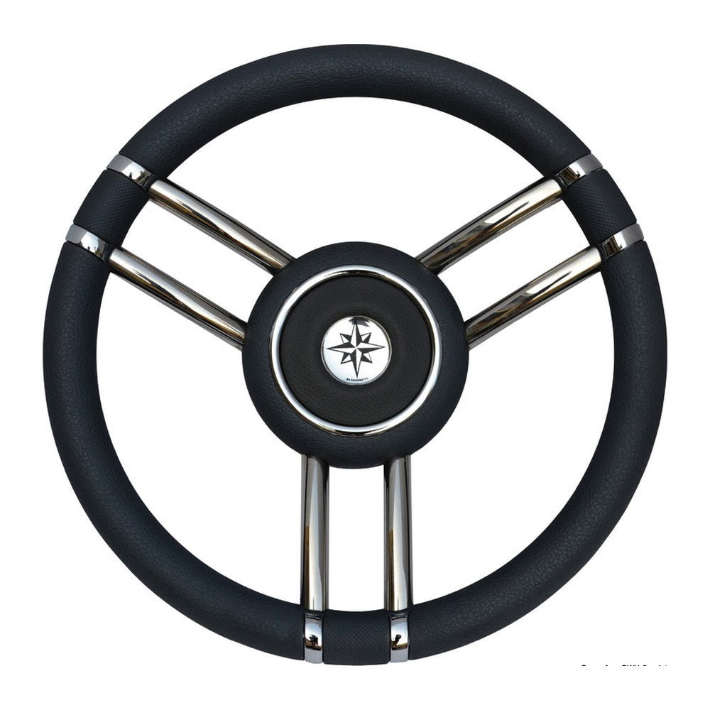 Apollo steering wheel SS+polyurethane Ø350mm black - foto originale Osculati Srl