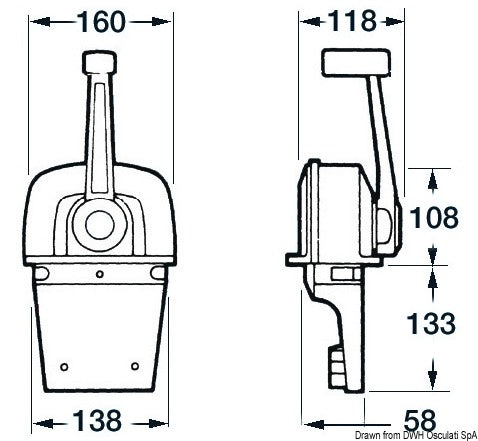 ULTRAFLEX single lever control box B73 - foto originale Osculati Srl