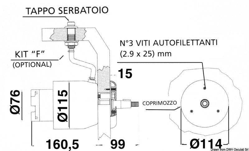 Ultraflex Rear dashboard pump UP39-IR - foto originale Osculati Srl