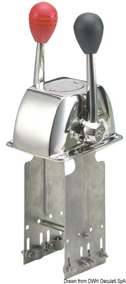 Twin lever control box for one engine AISI316 - foto originale Osculati Srl