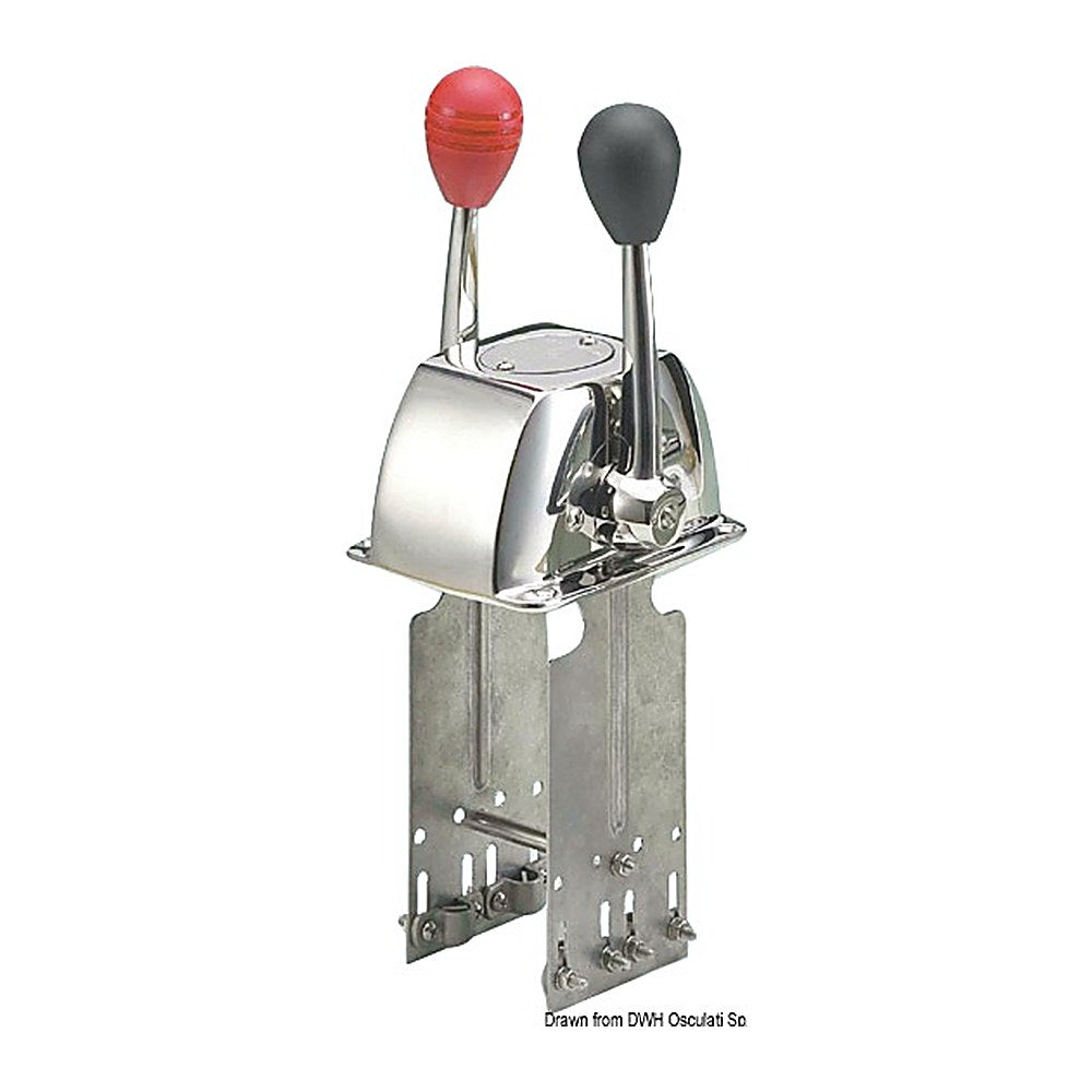Twin lever control box for one engine AISI316 - foto originale Osculati Srl