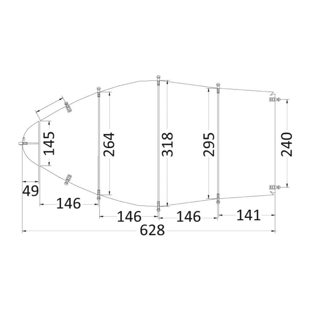 Tarpaulin universal 518/579 x 230 cm grey 300D - foto originale Osculati Srl