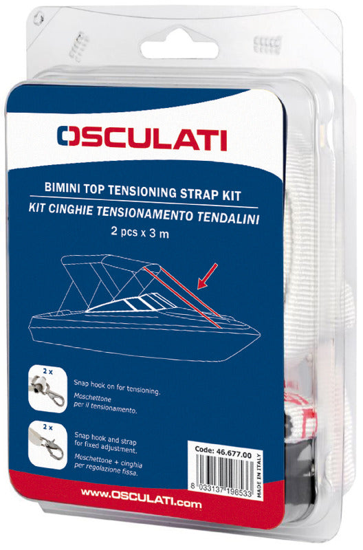 Bimini top tensioning strap kit 2.5 x 300 cm - foto originale Osculati Srl