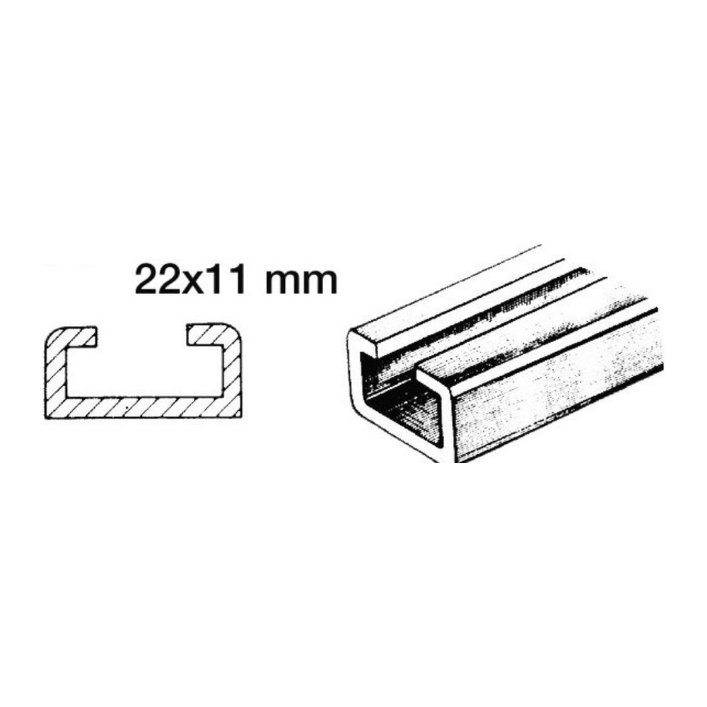 Aluminium traveller + nylon slider 1 m 22x11 mm - foto originale Osculati Srl