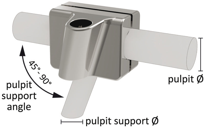 DX-SX stainless steel bases for pulpit fixing Mickey system - foto originale Osculati Srl