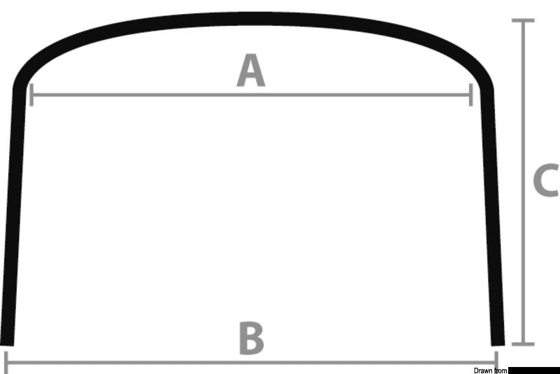 3-arc bimini high Ø 22 mm 200/210 cm white - foto originale Osculati Srl