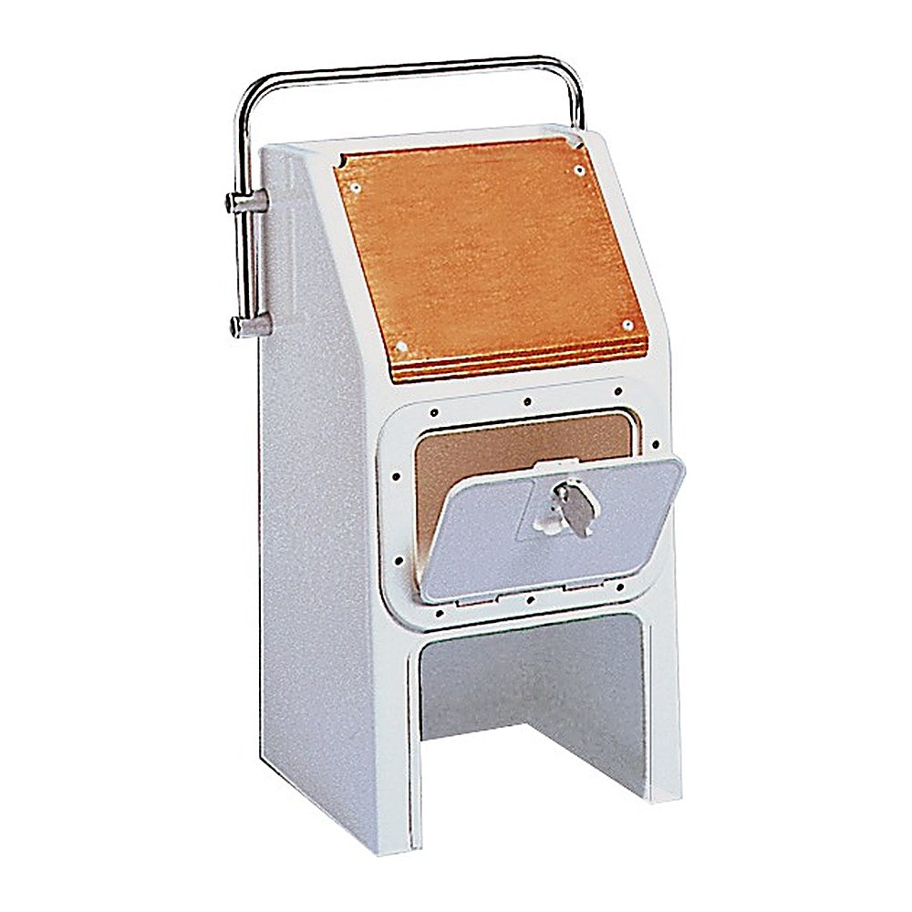 Steering console mahogany plywood inserts 40x44 cm - foto originale Osculati Srl