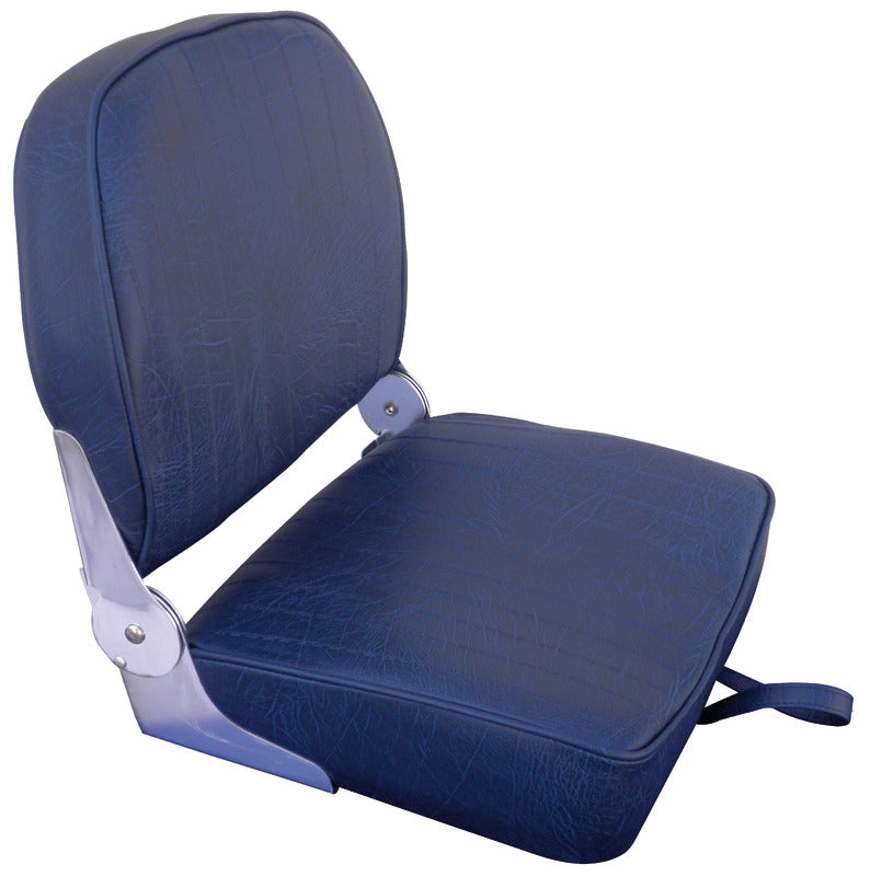 Seat w/foldable back navy blue vinyl cushion - foto originale Osculati Srl