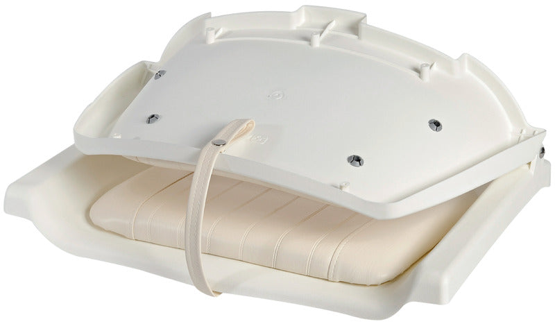 Polyethylene seat white w/foldable backrest - foto originale Osculati Srl