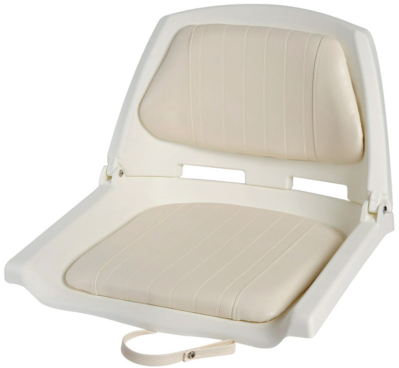 Polyethylene seat white w/foldable backrest - foto originale Osculati Srl