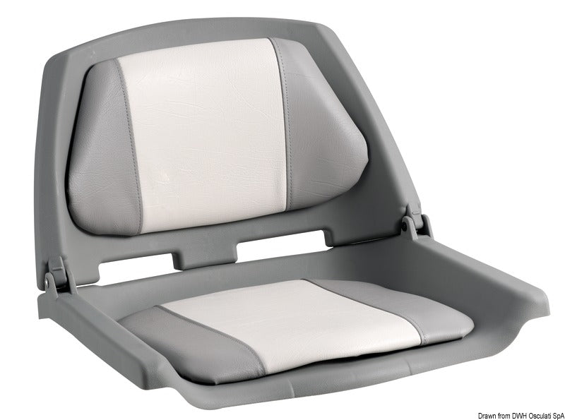 Polyethylene seat gray w/foldable backrest - foto originale Osculati Srl