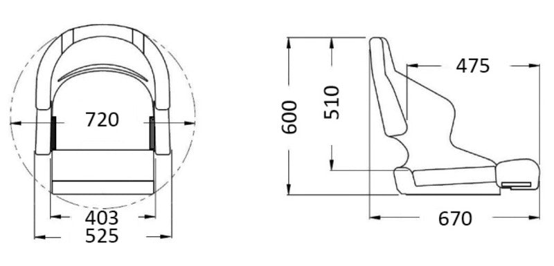 Padded seat H52 to be coated - foto originale Osculati Srl