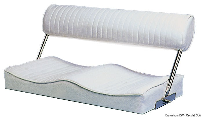 2-place seat w/foldable backrest 80x40 cm - foto originale Osculati Srl