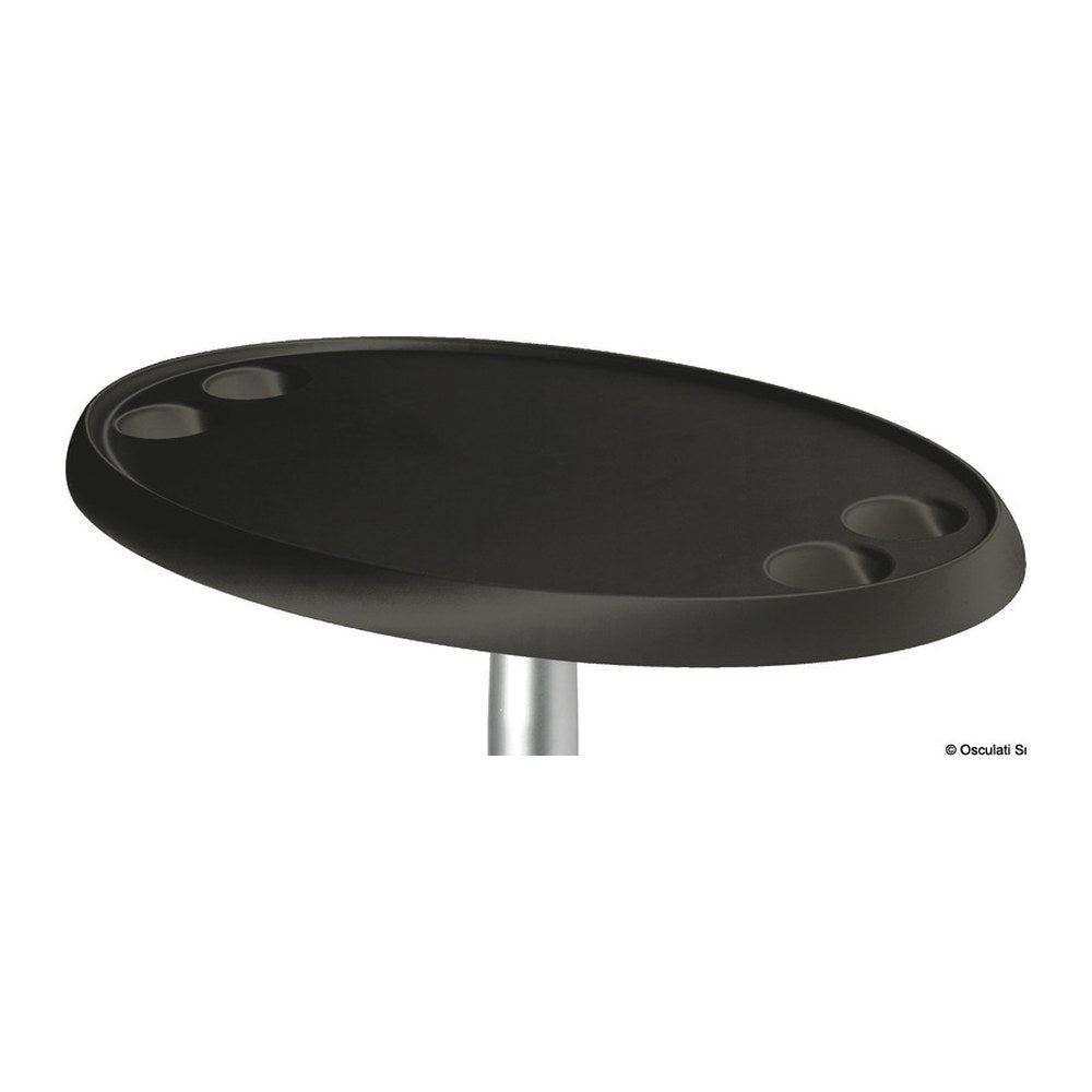 Composite material oval black table 762x457 mm - foto originale Osculati Srl