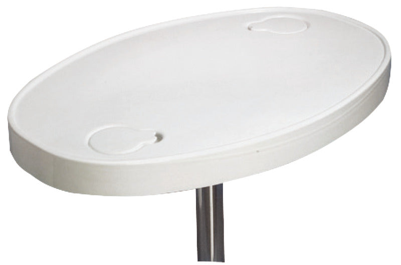 ABS oval table white 77x51 cm - foto originale Osculati Srl