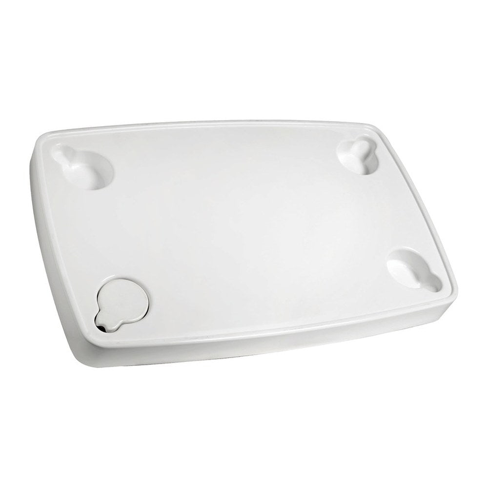 ABS rectangular table white 81x51 cm - foto originale Osculati Srl