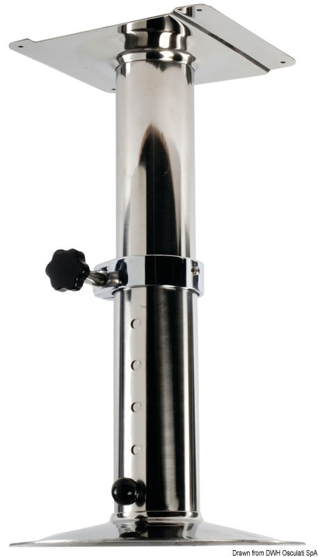 SS telescopic swivelling pedestal 540/720 mm - foto originale Osculati Srl