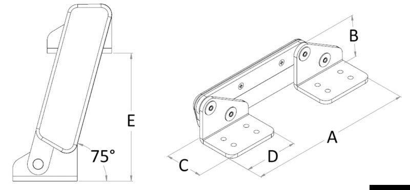 Pair of Flip-Up SS hinges with cover - foto originale Osculati Srl
