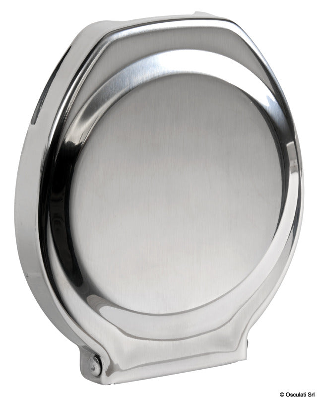 Polished SS foldable glass holder 107x91x14 mm - foto originale Osculati Srl