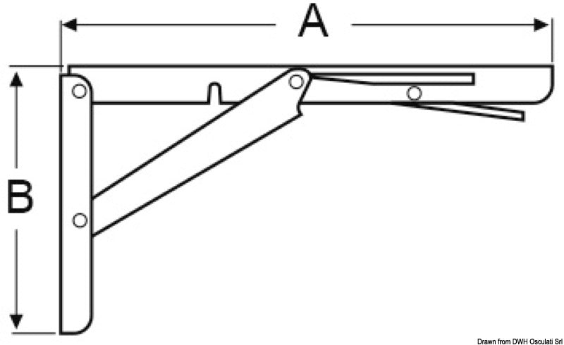 Folding arm for Soft Close tables 300 x 160 mm - foto originale Osculati Srl