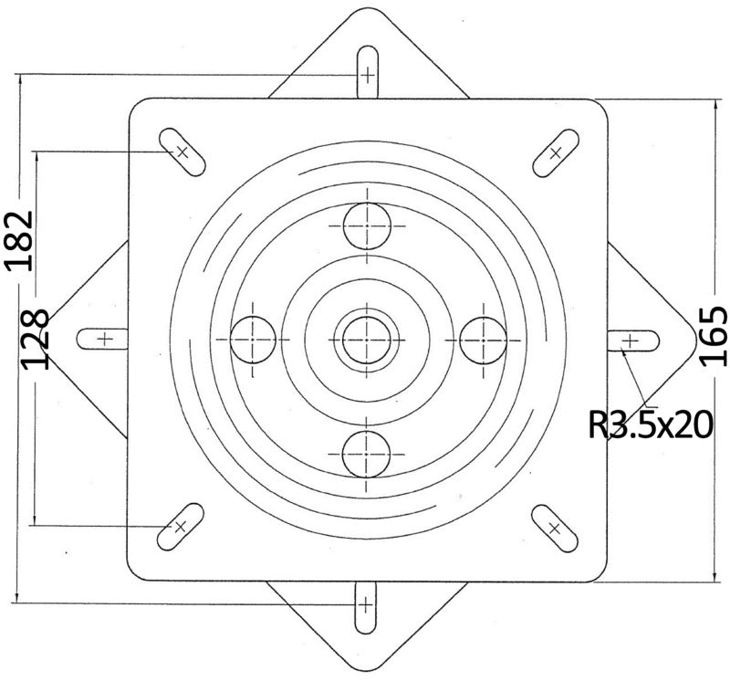 SS rotating base guided w/seat 165x165 mm - foto originale Osculati Srl