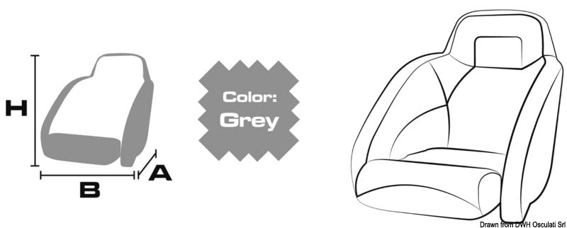 Fabric two-seat grey cover 53x90x89cm 300D - foto originale Osculati Srl