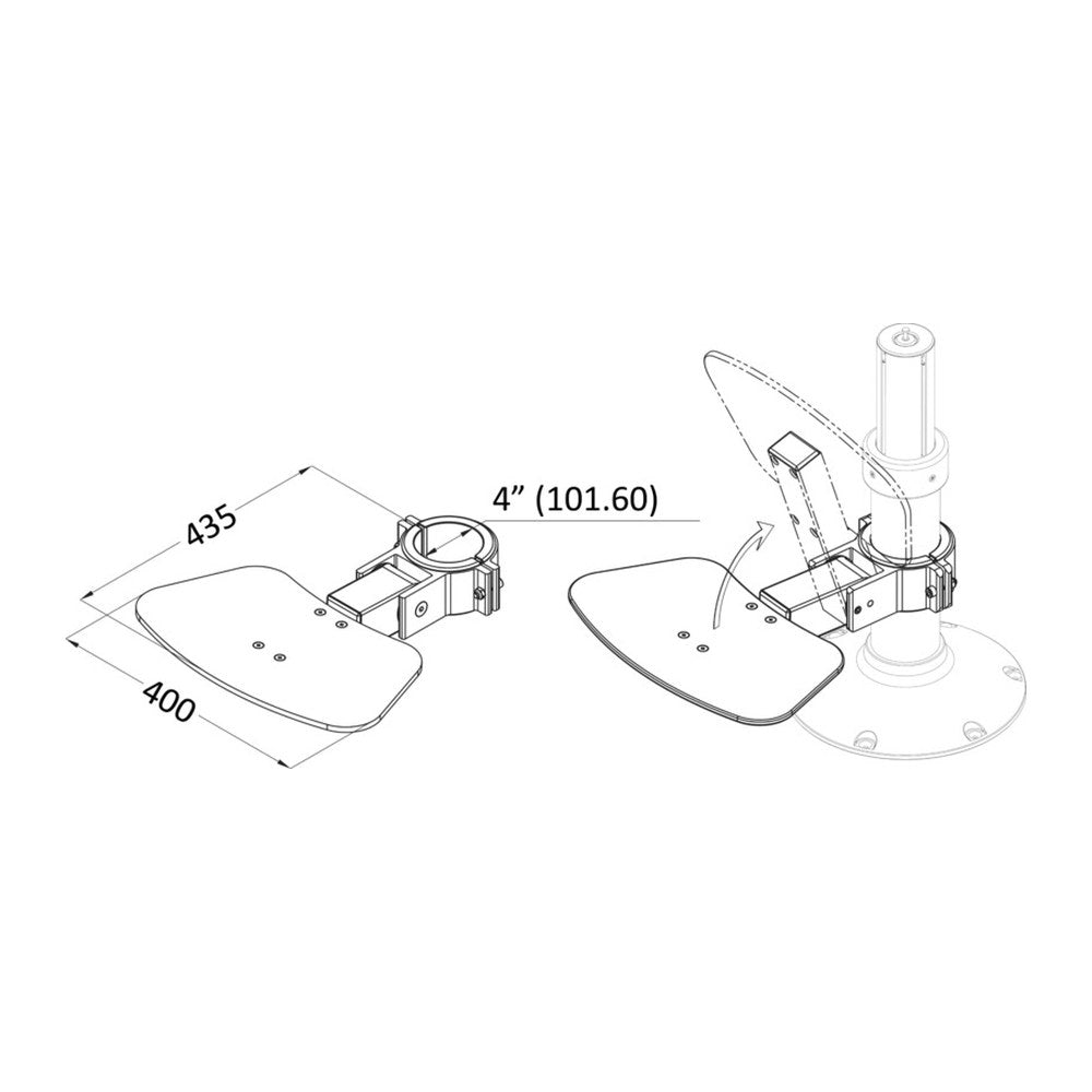 Maxi foldable footrest board 400x435mm - foto originale Osculati Srl