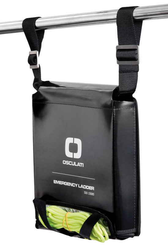 Emergency ladder 11 steps black - foto originale Osculati Srl