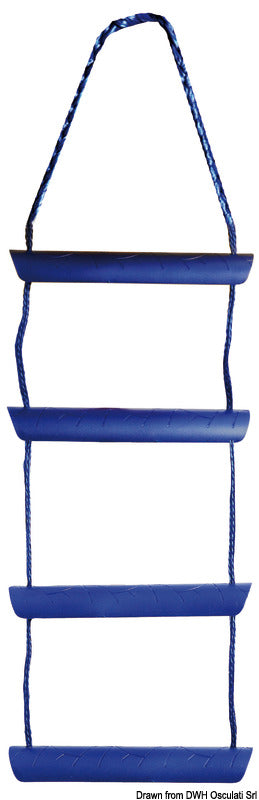 Blue nylon cord ladder, 3 polycarbonate steps - foto originale Osculati Srl