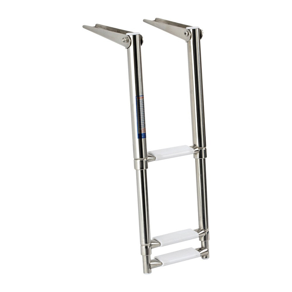 Telescopic narrow ladder AISI316 3 white steps - foto originale Osculati Srl