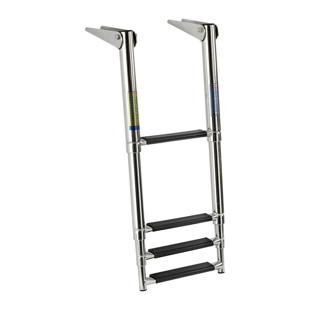Telescopic standard ladder AISI316 black 4 steps - foto originale Osculati Srl