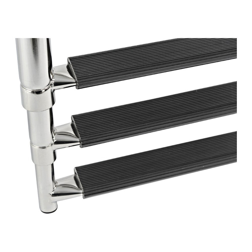 Telescopic standard ladder AISI316 black 5 steps - foto originale Osculati Srl