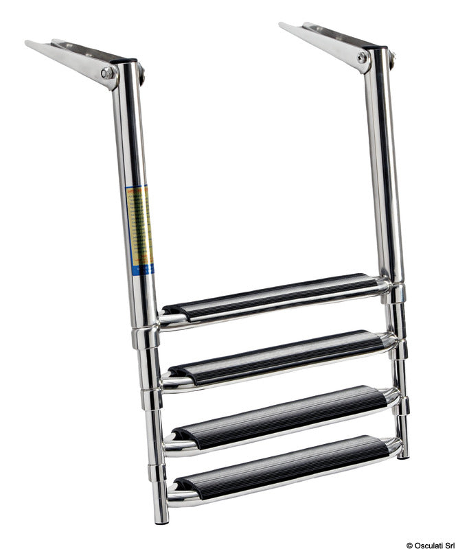 BIG telescopic 4 step ladder above platform slide-out - foto originale Osculati Srl