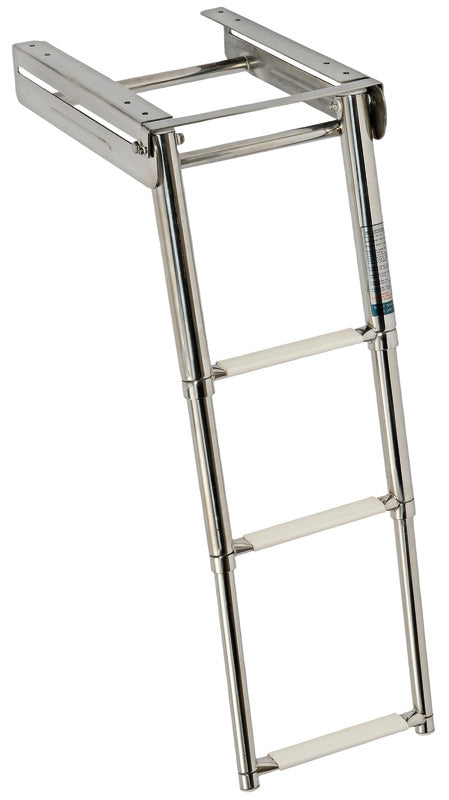 Telescopic foldaway standard ladder AISI316 3 step - foto originale Osculati Srl