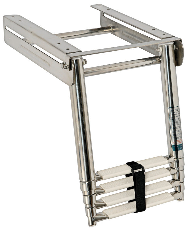Telescopic foldaway standard ladder AISI316 4 step - foto originale Osculati Srl