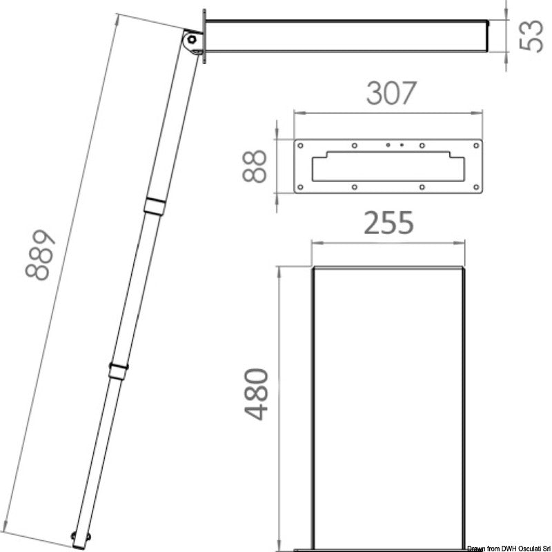 Douglas marine Mini retractable 3 step-ladder - foto originale Osculati Srl
