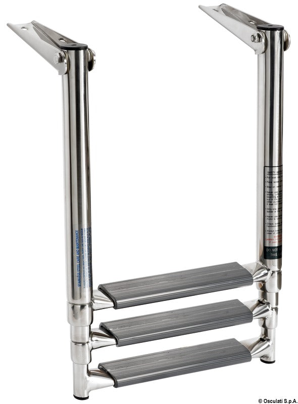 3-step telescopic ladder for platforms oval tubes - foto originale Osculati Srl