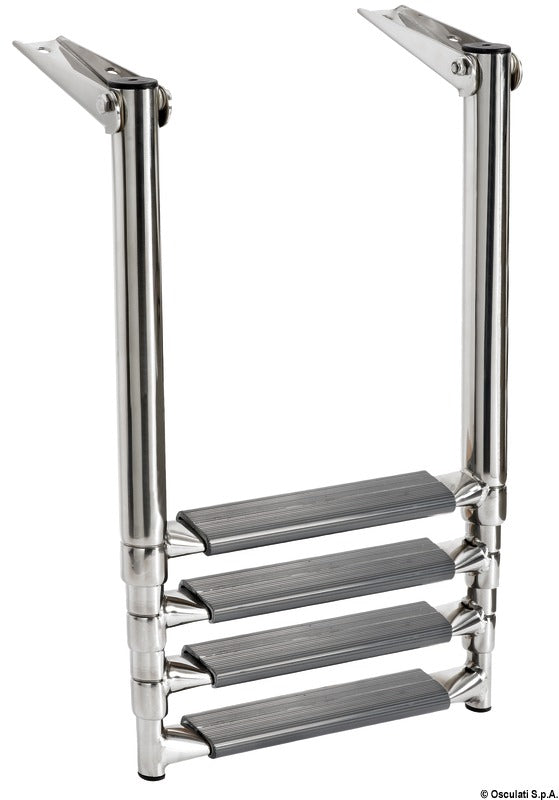 4-step telescopic ladder for platforms oval tubes - foto originale Osculati Srl
