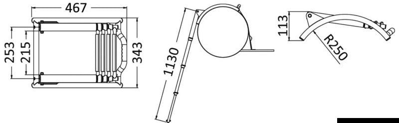 Quick-release ladder for dinghies 4 steps - foto originale Osculati Srl