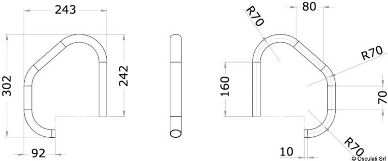 Oval-section climb-up handle small - foto originale Osculati Srl