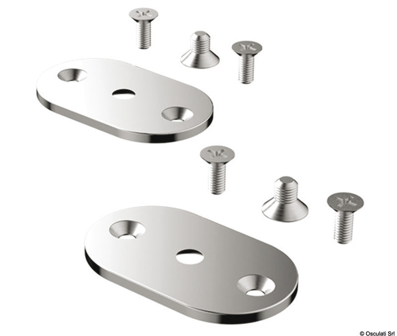 Mounting plates (2 pcs) w/screws for climb-up handle - foto originale Osculati Srl