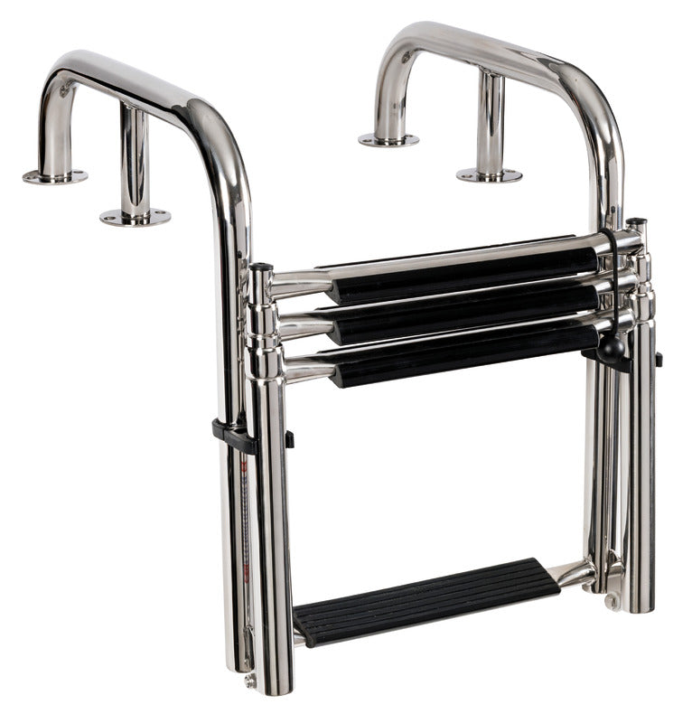 4-step telescopic platform ladder extended - foto originale Osculati Srl