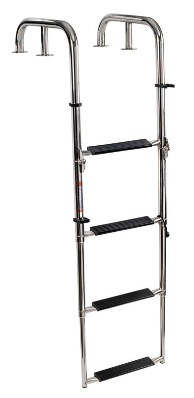 4-step telescopic platform ladder extended - foto originale Osculati Srl
