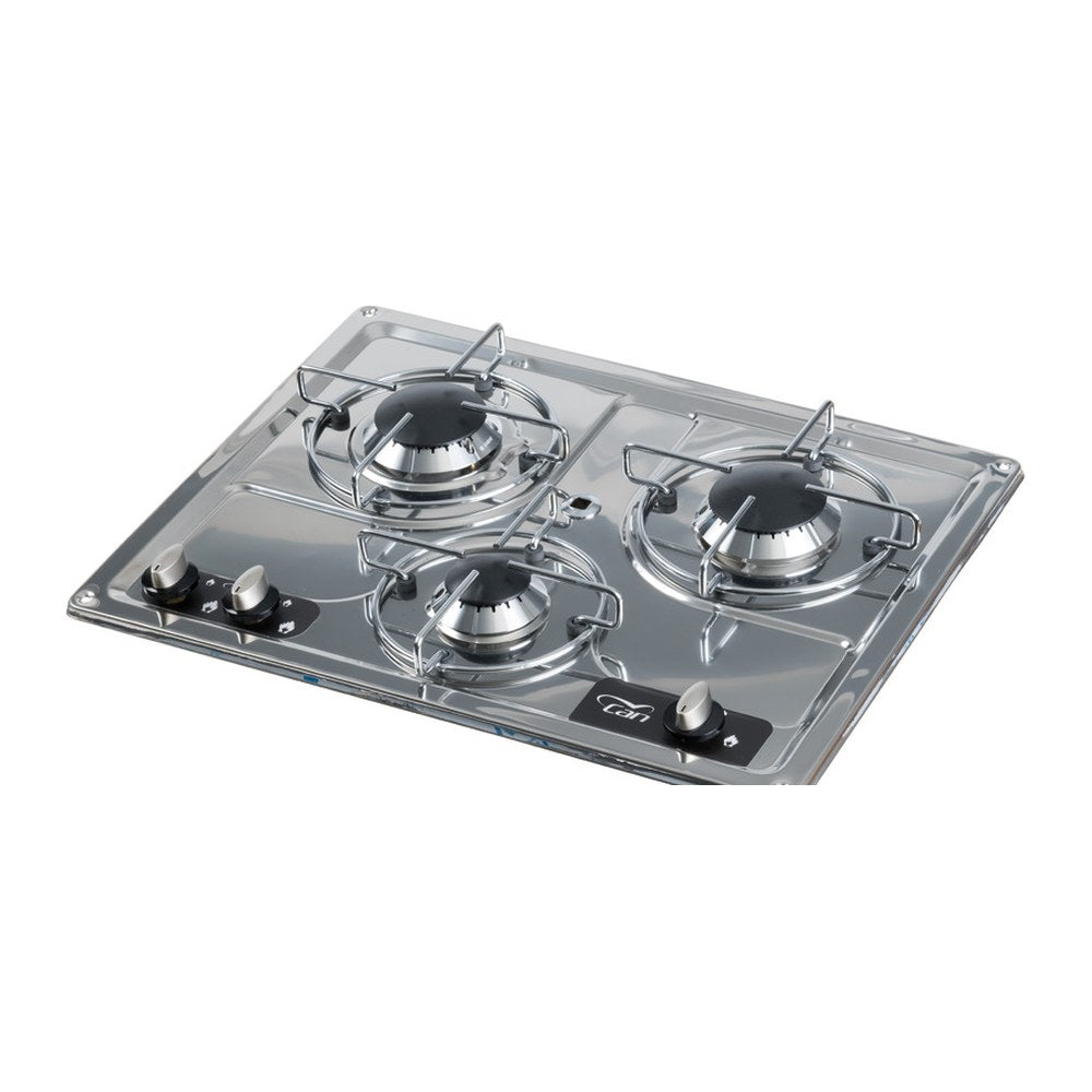 Can SS flush mount hob unit 3 burners 470x360 mm - foto originale Osculati Srl
